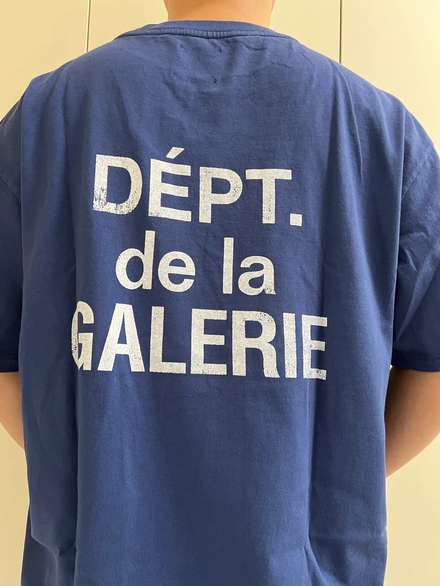 GALLERY DEPT. FRENCH TEE/NAVY New colors in stock Navy blue French LOGO short sleeves Washed blue S-XL Ready-made garments Asso special piece dyeing Rewashed water printing distressed treatment Cylindrical fabric without side seams Non-open version Original development Complete accessories/matching Details in place